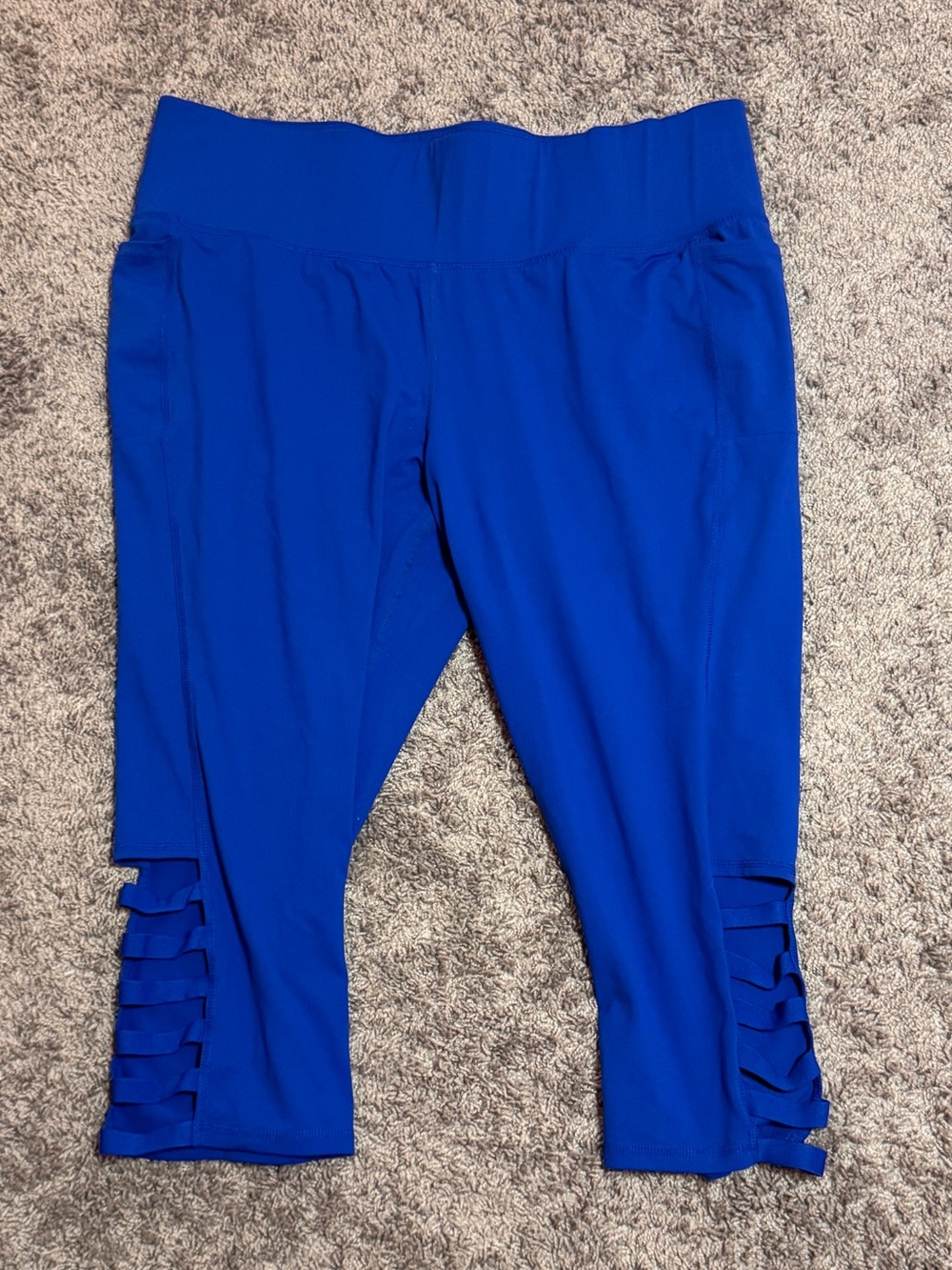 Livi Active Royal Blue Capri Leggings with Ladder Cutouts